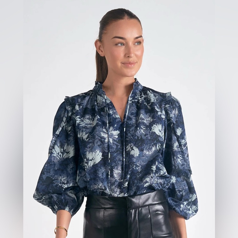 Elan Tuscany Watercolor Blouse